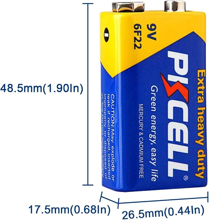 PKCELL 9V Dry Battery– Ultra Long-Lasting 9 Volt Carbon Zinc Battery, 3-Year - Image 5