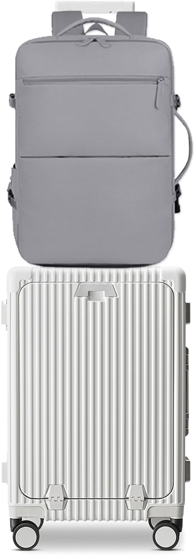 feilario 2 Piece Set 20in Aluminium Frame PC Hard Shell Spinner Wheels Luggage by feilario