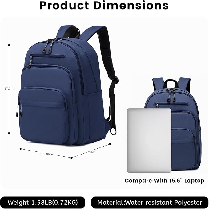Lanola Basic Multi-Pocket Multipurpose Backpack Classical Water Resistant - Image 2