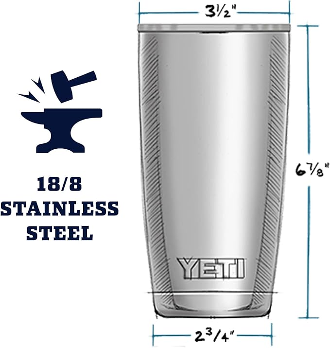 YETI Rambler 20 oz Stainless Steel Vacuum Insulated Tumbler w/MagSlider Lid - Image 5