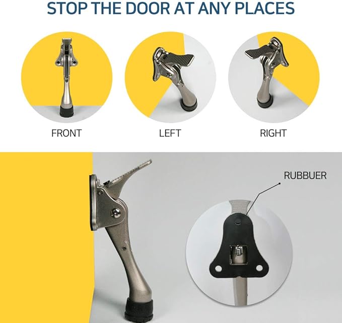 One Touch Kickdown Door Stopper, Door Holder, Heavy Duty Door Stops, Bottom of - Image 7