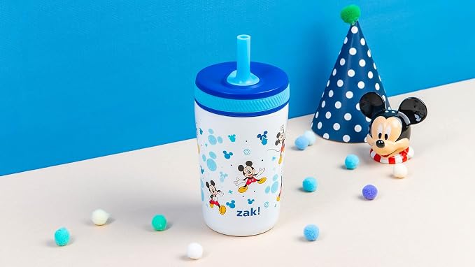 Zak Designs Disney Kelso Toddler Cups For Travel or At Home, 12oz Vacuum Insulated Stainless Steel Sippy Cup With Leak-Proof Design is Perfect For Kids (Mickey Mouse) - Image 12