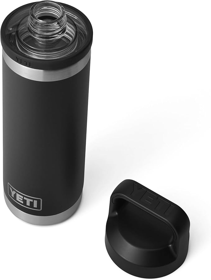 YETI Rambler 18 oz Bottle, Vacuum Insulated, Stainless Steel with Chug Cap, Black - Image 3