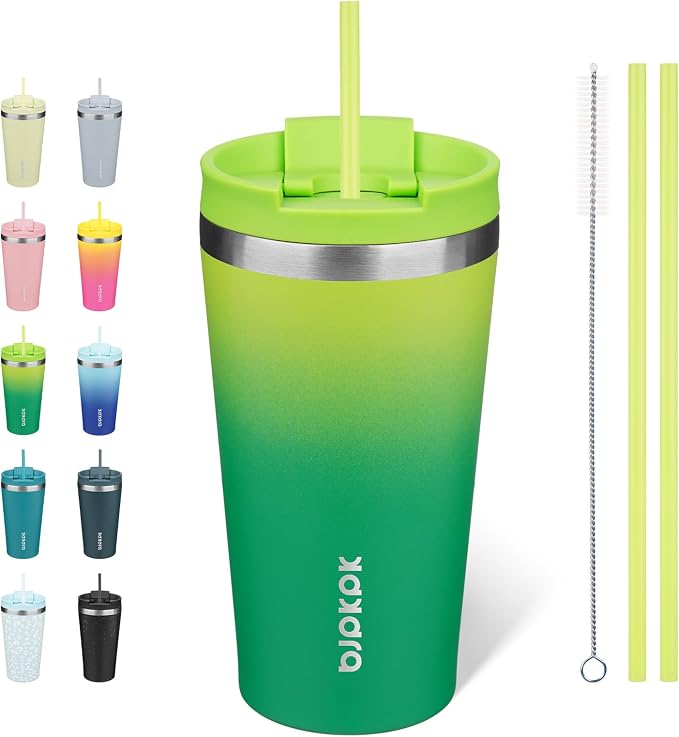 BJPKPK 18oz Tumbler With lid And Straw Stainless Steel Travel Coffee Mug Insulated Tumblers Cups,Bamboo Grove by BJPKPK