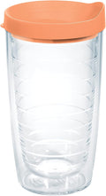 Tervis Clear & Colorful Lidded Made in USA Double Walled Insulated Tumbler Travel Cup Keeps Drinks Cold & Hot, 16oz, Citrus Sunrise Lid by TervisTumblerCompany