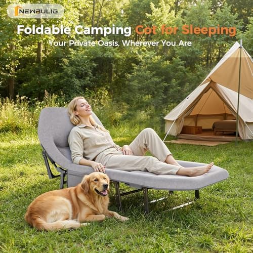 NEWBULIG Camping Cots for Adults, Camping Cot with Mattress - Image 3