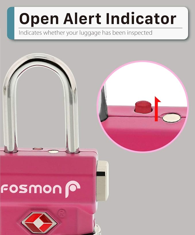 Fosmon TSA Approved Luggage Locks, Suitcase Travel Lock - Image 7