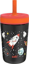 Zak Designs Kelso Toddler Cups For Travel or At Home, 12oz Vacuum Insulated Stainless Steel Sippy Cup With Leak-Proof Design is Perfect For Kids (Spaceships) by ZakDesigns