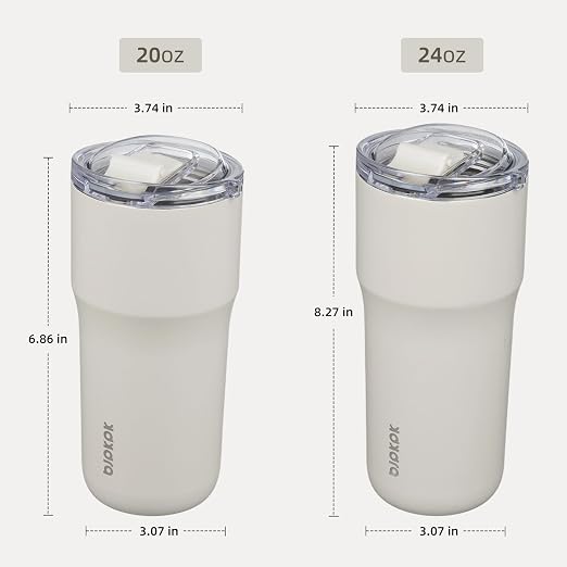 BJPKPK Insulated Tumbler,20oz Stainless Steel Tumbler with lid,Double Wall Travel Coffee Mug Thermal Cup,Keep Drinks Cold and Hot,White - Image 5