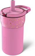 BrüMate Leap 12oz 100% Leakproof Kids Tumbler with Handle and Silicone Soft Straw | Drop Resistant Silicone Sleeve | For Kids 4+ | Insulated Stainless Steel | Cup Holder Friendly | 12oz (Princess) by Br%C3%BCMate