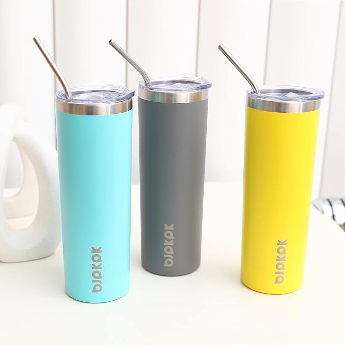 BJPKPK 20 oz Stainless Steel Skinny Tumbler, Iced Coffee Travel Sublimation Mug Insulated Metal Water Tumbler Thermal Cup With Lid,Purple - Image 4