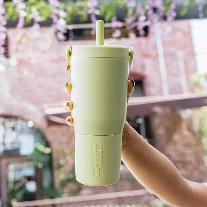 BrüMate Resa 25oz 100% Leakproof Travel Tumbler w/Handle & Straw | Flexible SoftSip Straw | Silicone Sleeve for Durability | Stainless Steel | Cup Holder & Travel Friendly Water Bottle (Glacier) - Image 9