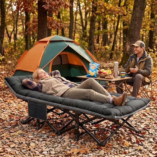 LILYPELLE Folding Camping Cot, Extra Wide Heavy Duty Sleeping Cots - Image 2