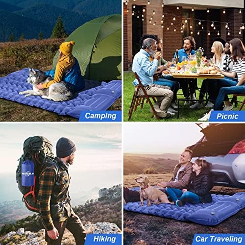 MOXILS Sleeping Pad, Ultralight Inflatable Sleeping Pad for Camping, Built-in Pump, Ultimate for Camping, Hiking, Airpad, Carry Bag, Repair Kit, Compact & Lightweight Air Mattress(Blue) - Image 6