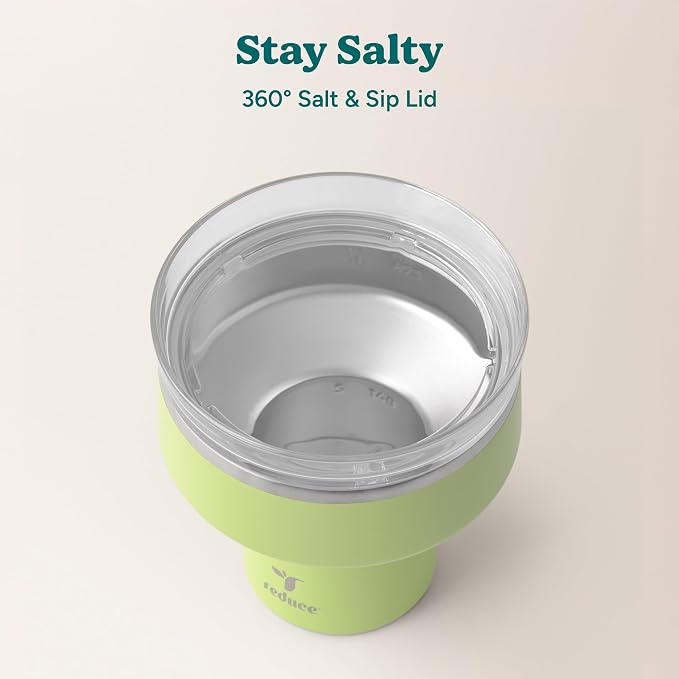 REDUCE Saltini 16 oz Cocktail Tumbler - Insulated Margarita Tumbler with Lid - Keeps Drinks Cold for 10 Hours - 360 Sippable Martini Glass Alternative - Shatterproof, Perfect for Parties - Mojito - Image 4