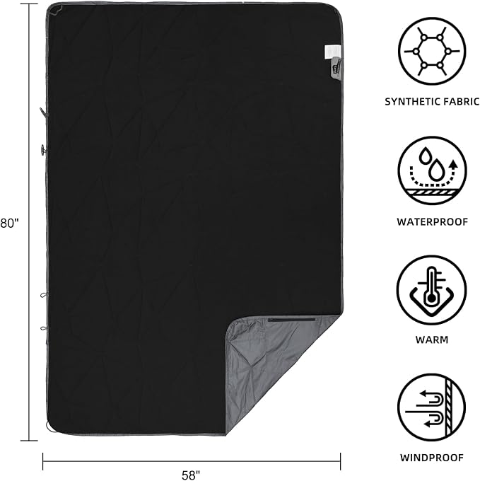 Outdoor Waterproof Blanket, Foldable Fleece Stadium Blanket - Image 2