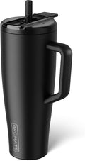 BrüMate Era Flip 40oz Tumbler with 100% Leakproof Covered Straw Lid | Hygienic Covered Straw | Insulated Stainless Steel Water Bottle with Handle | Cup Holder Friendly | BPA-Free (Matte Black) by Br%C3%BCMate