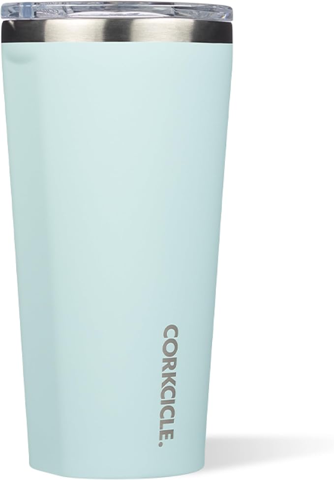 Corkcicle Classic Tumbler - Keeps Drinks Hot for 3 Hours - Triple-Insulated Stainless Steel - Cupholder Friendly - Holiday Mug Gift - Great for Gifting Warmth - 24 oz - Gloss Powder Blue by Corkcicle
