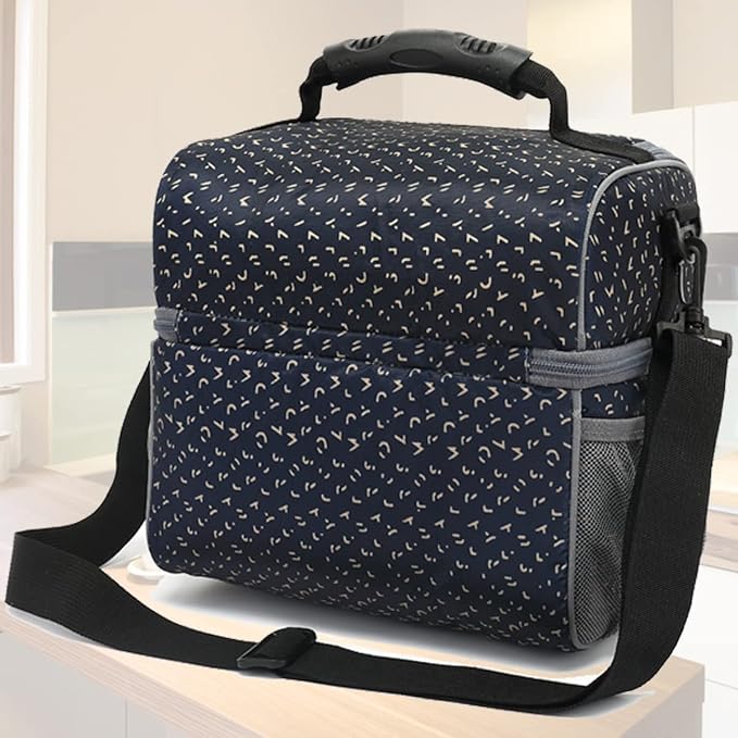 FlowFly Double Layer Cooler Insulated Lunch Bag Adult Lunch Box Large Tote Bag - Image 8