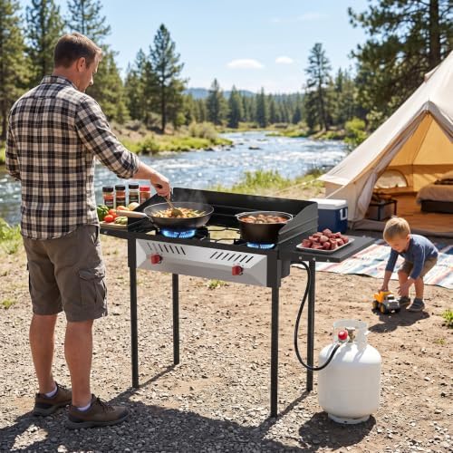 BESTFIRE 2 Burner Propane Gas Stove 150k BTU High Pressure Outdoor Cooker - Image 6