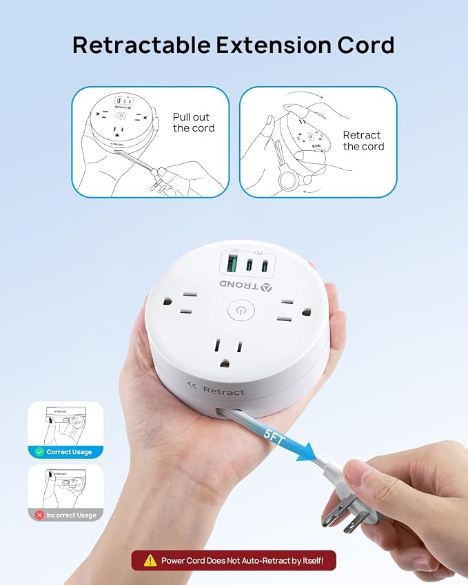 TROND 20W USB C Travel Power Strip - Image 3