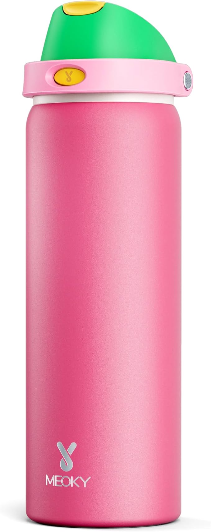 32 oz Insulated Water Bottle for Women: Meoky Stainless Steel Water Bottle with 2-in-1 Straw and Spout Lid - Leak Proof, Cold for 24 Hours, Protective Silicone Base, BPA-Free for Sports Gym, Ruby by MEOKY