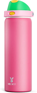 32 oz Insulated Water Bottle for Women: Meoky Stainless Steel Water Bottle with 2-in-1 Straw and Spout Lid - Leak Proof, Cold for 24 Hours, Protective Silicone Base, BPA-Free for Sports Gym, Ruby by MEOKY