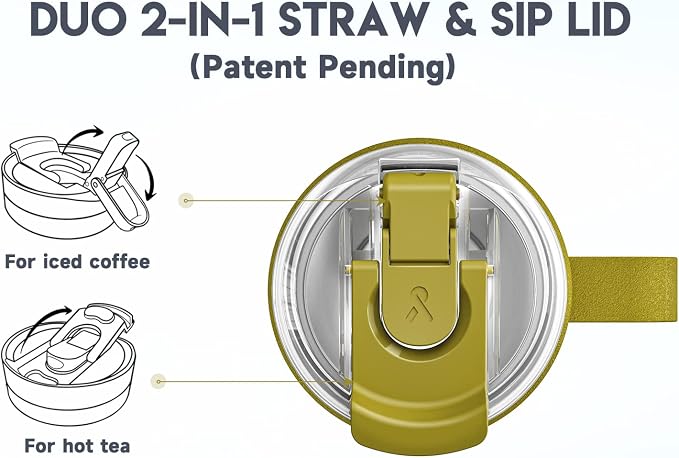 Meoky 40oz Tumbler with Handle, Stainless Steel Travel Mug with 2-in-1 Straw and Sip Lid, Vacuum Insulated Coffee Mug, 100% Leak Proof, Keeps Cold for 34 Hours or Hot for 10 Hours (Forest) - Image 3