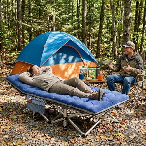 ABORON XXL Folding Camping Cot for Adults, 32 in Wide with Mattress, 900 lb - Image 2