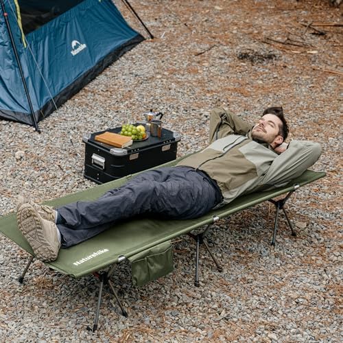 Naturehike ArmyWild Folding Camping Cot, Height Adjustable Ultralight Backpacking Cot, Portable Camping Bed for Camping Hiking Travel Home - Image 3