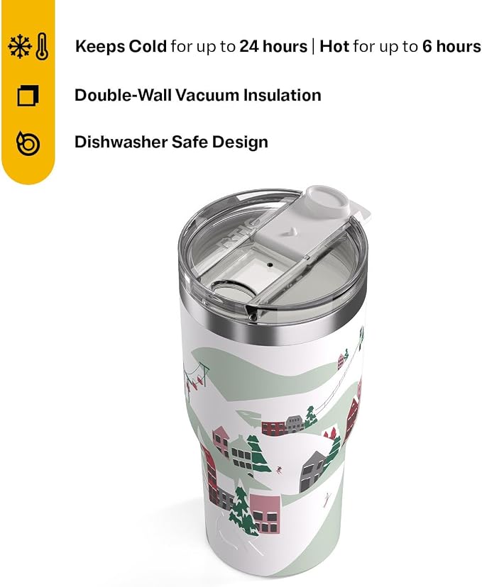RTIC 30oz Essential Tumbler with Lid, Ceramic Lined, Insulated, Stainless Steel, Metal, Double Wall Vacuum-Insulation, Travel Cup for Iced Coffee, Tea, Hot and Cold Drink, Apres Ski - Image 3