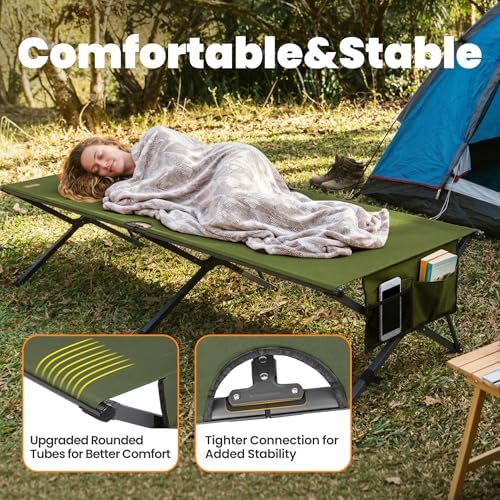 Heavy Duty Camping Cot for Adults, 31.5'' Wide Folding Cot, Support 400LBS - Image 4