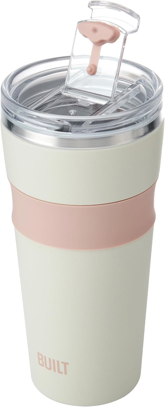 BUILT 24oz Shasta Double Wall Vacuum Insulated Stainless Steel Tumbler with Easy to Clean Flip to Open Lid, Oat - Image 5