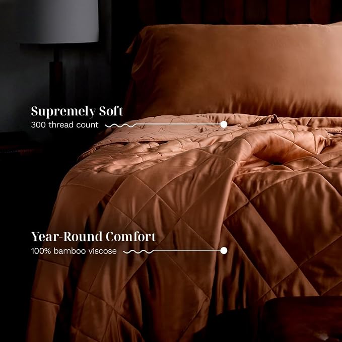 LUXOME Lightweight Blanket | 100% Rayon from Bamboo Fabric & Fill | Full/Queen - Image 3