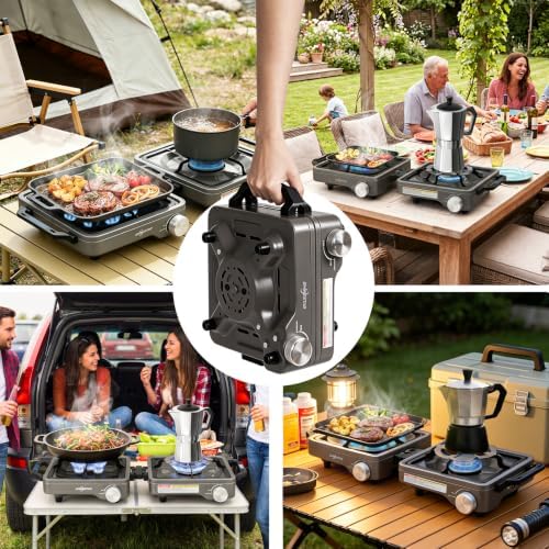 SHINESTAR 2 Burner Camping Stove, 24000 BTU Portable Propane Camp Stove - Image 5