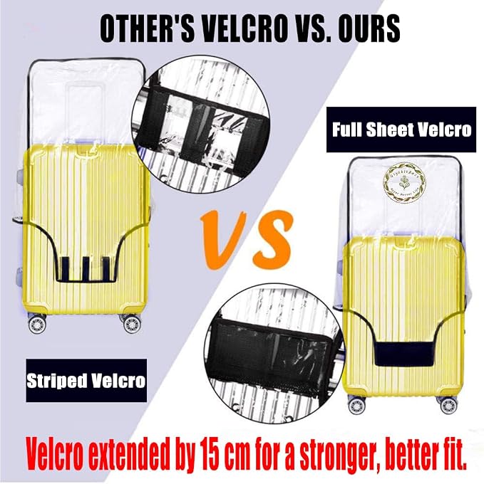 20 Inch Clear PVC Luggage Cover, 0.2mm Thick Lightweight Waterproof, - Image 6