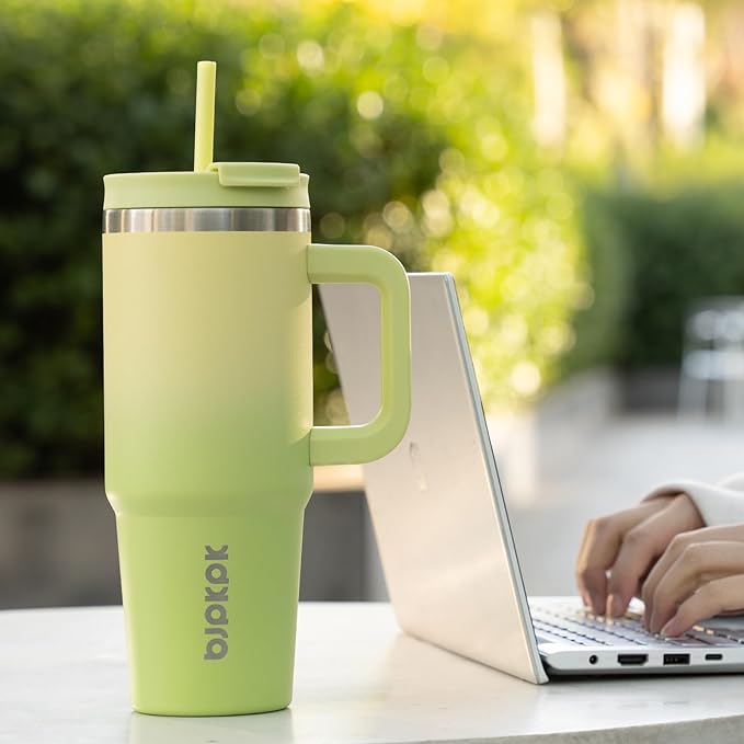 BJPKPK Insulated Tumblers With Handle And Straw 30 oz Stainless Steel Tumbler Cups With Lid,Army Green - Image 5