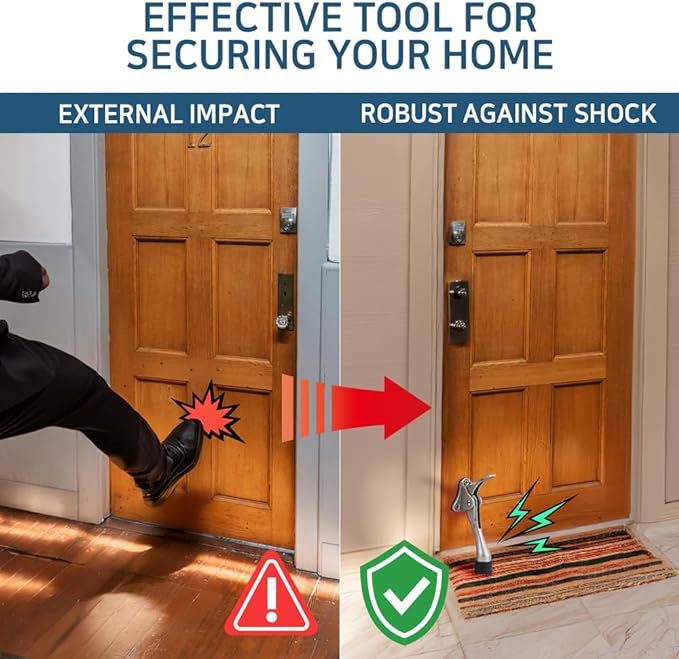 Door Stopper with Adhesive Bracket Stickers, No Drilling or Tools Needed - Image 3