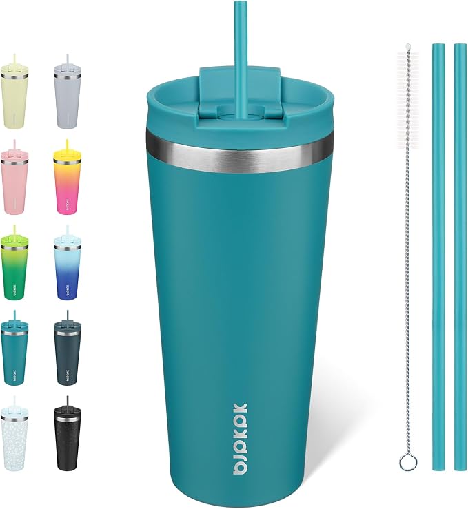 BJPKPK 22oz Tumbler With lid And Straw Stainless Steel Travel Coffee Mug Insulated Tumblers Cups,Laguna by BJPKPK