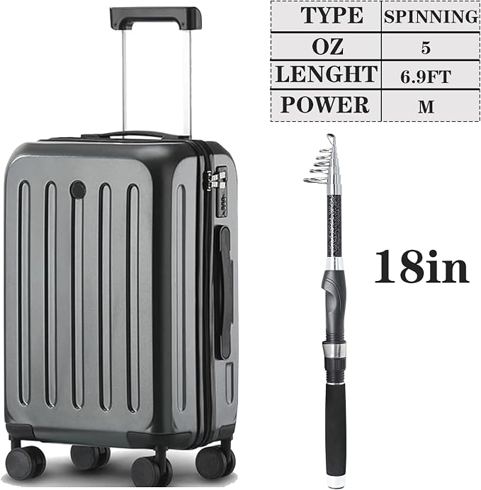 2PACK Fishing Pole Combo, Carbon Fiber Fishing Rod Spinning Reels Fishing - Image 2