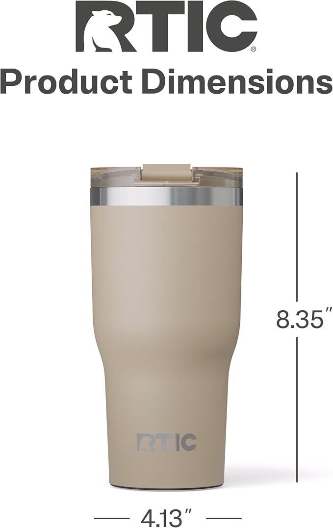 RTIC 30oz Essential Tumbler with Lid, Ceramic Lined, Insulated, Stainless Steel, Metal, Double Wall Vacuum-Insulation, Travel Cup for Iced Coffee, Tea, Hot and Cold Drink, Beach - Image 5