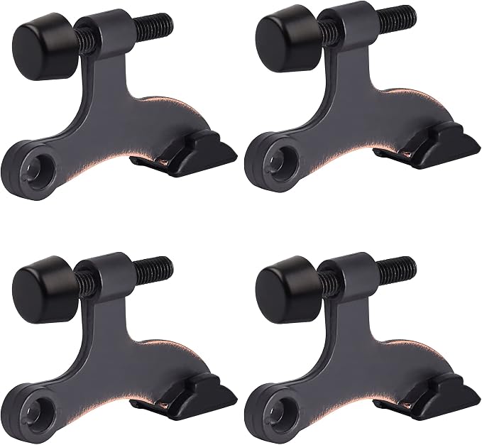 HOMOTEK 4 Pack Hinge Pin Oil Rubbed Bronze Door Stopper, Adjustable Deluxe by HOMOTEK