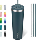 BJPKPK 30oz Stainless Steel Insulated Tumbler With lid And Straw Travel Coffee Thermal Tumblers Cup For Women And Men,Navy Blue by BJPKPK