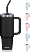 COKTIK 40 oz Tumbler With Handle and Straw, Insulated Tumbler With Leakproof Lids, Stainless Steel|BPA-Free, Cold for 24 H (Black) by coktik