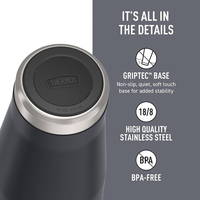 THERMOS ICON SERIES, Stainless Steel Tumbler with Slide Lock, 18 Ounce, Granite - Image 4