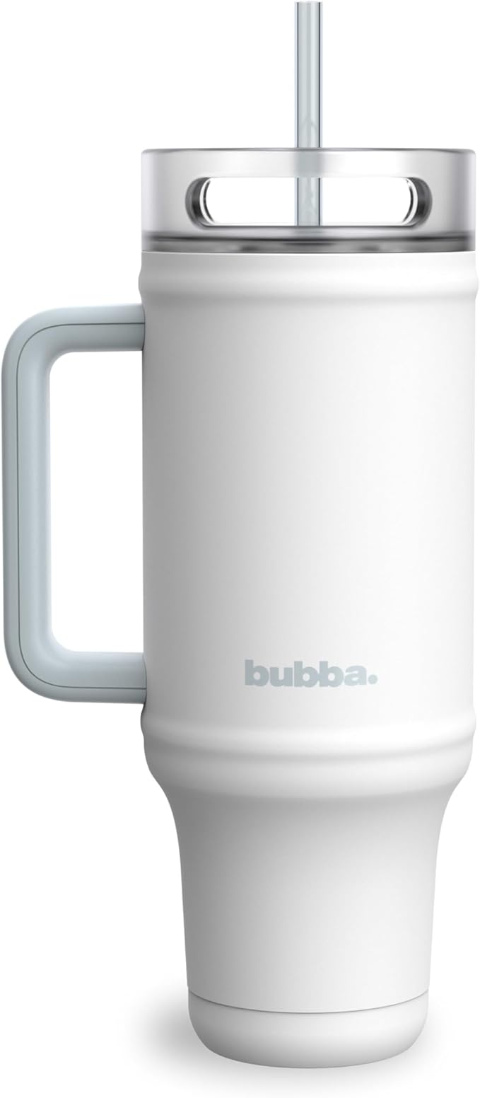 bubba 40 oz Insulated Stainless Steel Tumbler with Handle and Straw - Leakproof, Dishwasher Safe, Cup Holder Tumbler, Lead-Free and BPA-Free, Fresh Kicks by bubbabrands