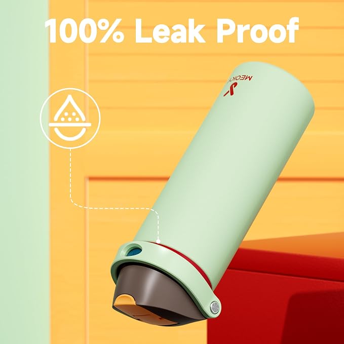 24 oz Insulated Water Bottle with Straw: Meoky Stainless Steel Metal Water Bottle with 2-in-1 Lid - Leak Proof, Cold for 24 Hours, Protective Silicone Base, BPA-Free for Sports Travel Car, Boneyard - Image 6