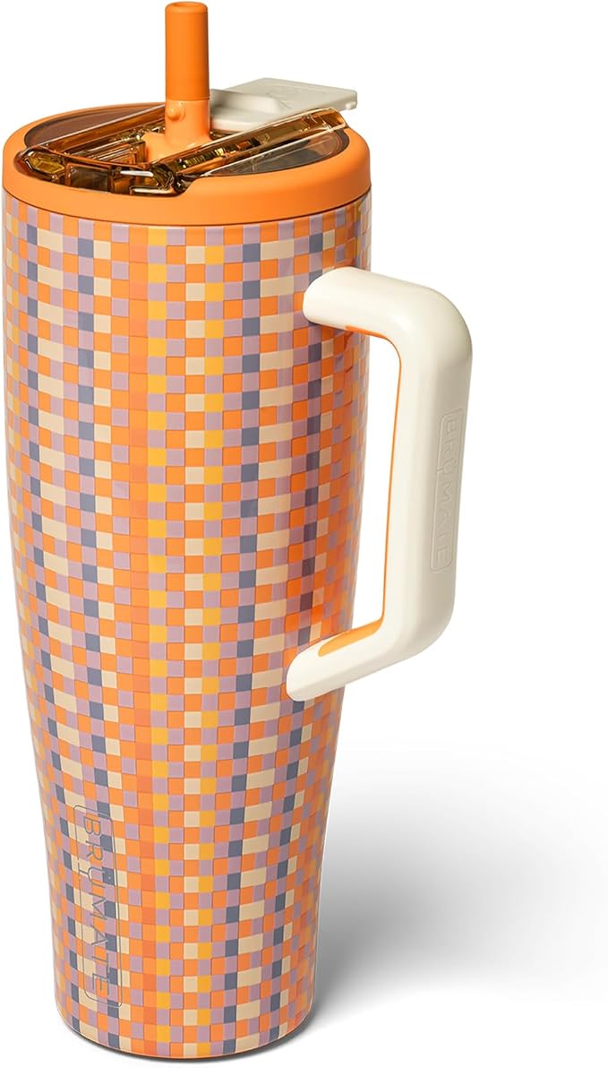 BrüMate Era Flip 40oz Tumbler with 100% Leakproof Covered Straw Lid | Hygienic Covered Straw | Insulated Stainless Steel Water Bottle with Handle | Cup Holder Friendly | BPA-Free (Vibe Check) by Br%C3%BCMate