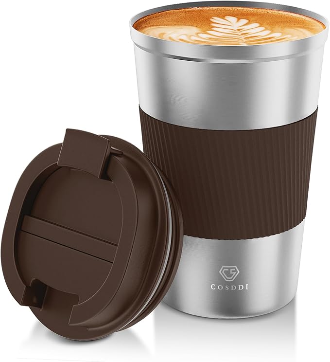 CS COSDDI 12 oz Stainless Steel Vacuum Insulated Tumbler - Coffee Travel Mug Spill Proof with Lid - Coffee Cups for Keep Hot/Ice Coffee,Tea and Beer by CSCOSSDI