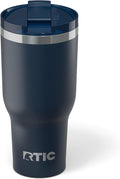 RTIC 40oz Essential Tumbler with Lid, Ceramic Lined, Insulated, Stainless Steel, Metal, Double Wall Vacuum-Insulation, Travel Cup for Iced Coffee, Tea, Hot and Cold Drink, Navy by RTIC